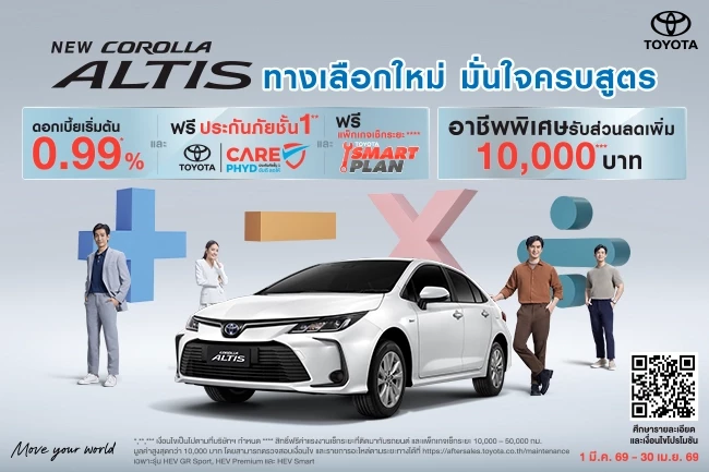 COROLLA ALTIS รุ่น HEV GR Sport, HEV Premium และ HEV Smart