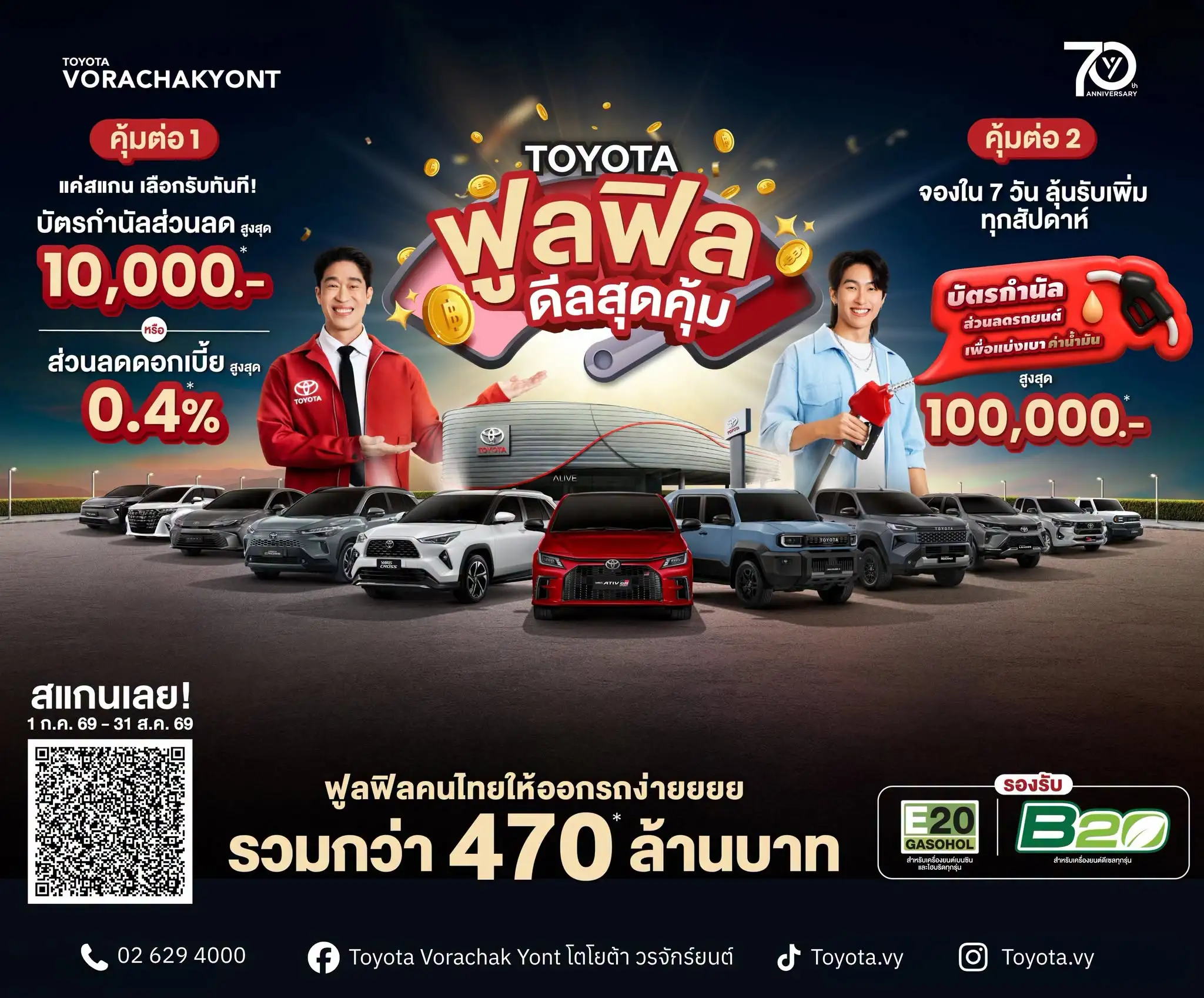 TOYOTA ฟูลฟิล ดีลสุดคุ้ม! แจกส่วนลดจุกๆ พร้อมลุ้นรางวัลใหญ่รวมกว่า 470 ล้านบาท! 